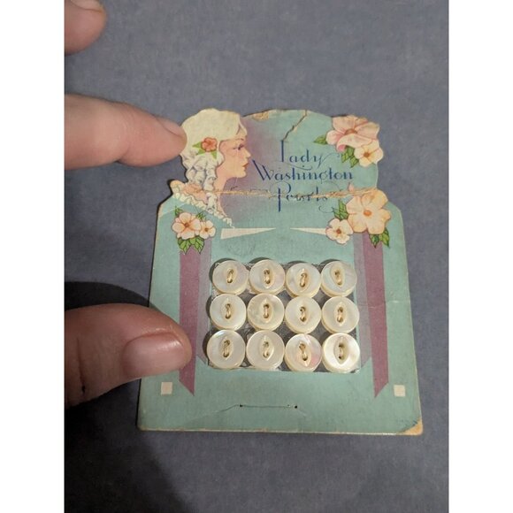 Vintage Sewing Notions Lot Fasteners Buttons Orange Plastic and Mother of Pearl - Picture 6 of 8